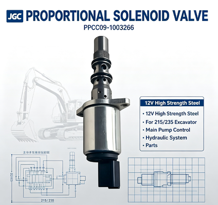 PPCP09-1003266 12V silnikowy, stalowy, proporcjonalny zawór magnetyczny dla głównej pompy koparki 215/235