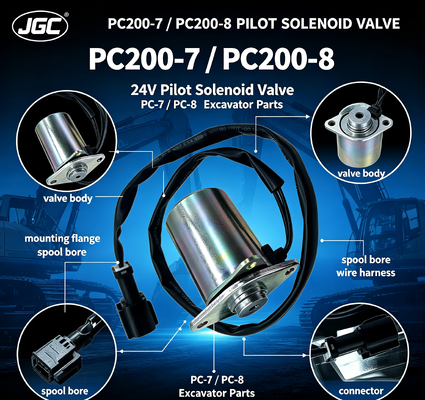 PC-7 PC-8 Części koparki do PC200-7 PC200-8 Zawór elektromagnetyczny pilotujący zawór elektromagnetyczny 24V